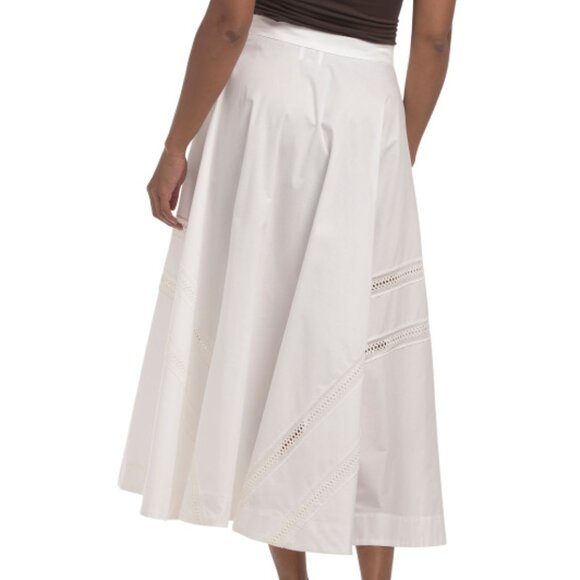 NEW MISA Made In Usa Beatrice midi Skirt in white 1125 10t5 - Picture 2 of 3